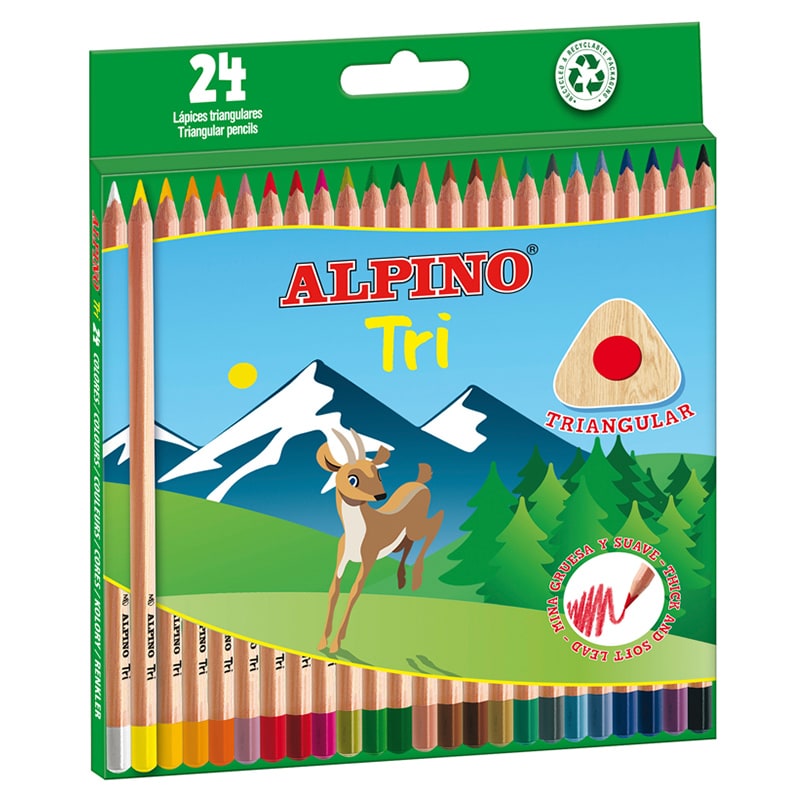 ALPINO Estuche de lápices de colores triangulares