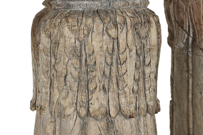 Columna de Teca Natural con Pieza Surtida – 23 x 23 x 149 cm (2 pcs)