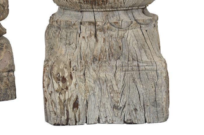 Columna de Teca Natural con Pieza Surtida – 23 x 23 x 149 cm (2 pcs)