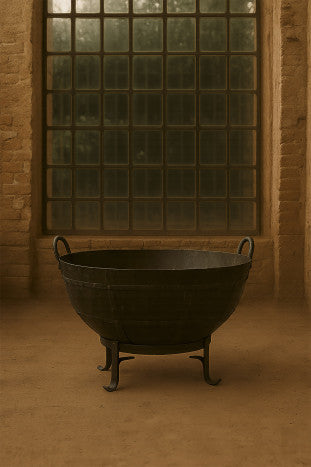 Macetero de Hierro con Soporte y Asas – 100 x 90 x 64 cm – Marrón