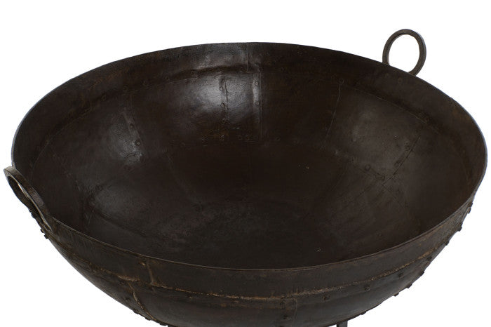 Macetero de Hierro con Soporte y Asas – 100 x 90 x 64 cm – Marrón