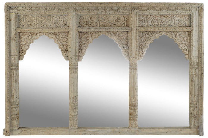 Espejo de Teca con Tallado Antiguo – 157 x 12 x 109 cm