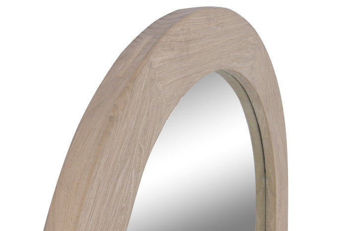 Espejo de olmo macizo 90x5x180 cm natural