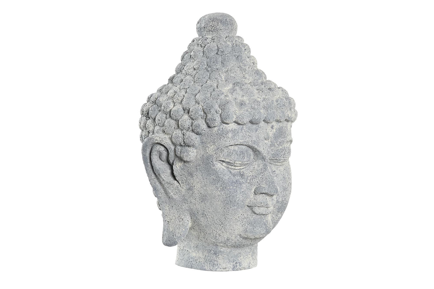 Figura resina 22*20*35cm cabeza buda gris claro