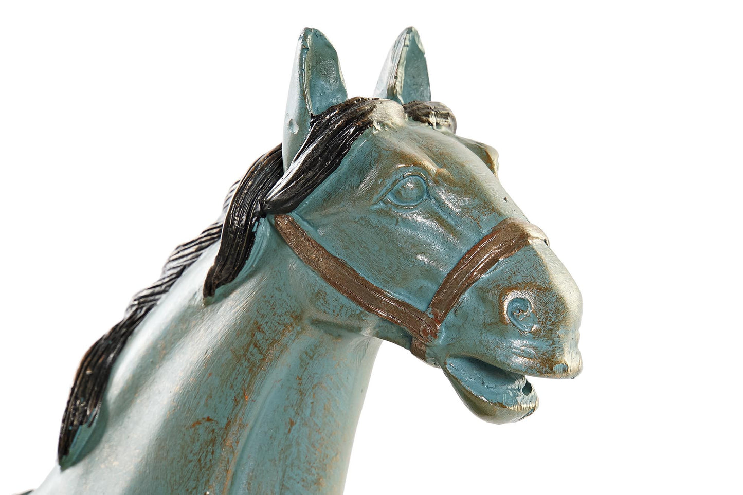 Figura resina 30.5*11.5*34.5cm caballo turquesa