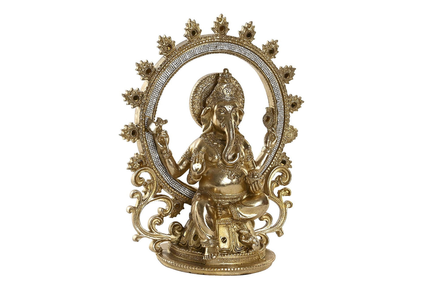 Figura resina 25.5*15*30.5cm ganesha dorado