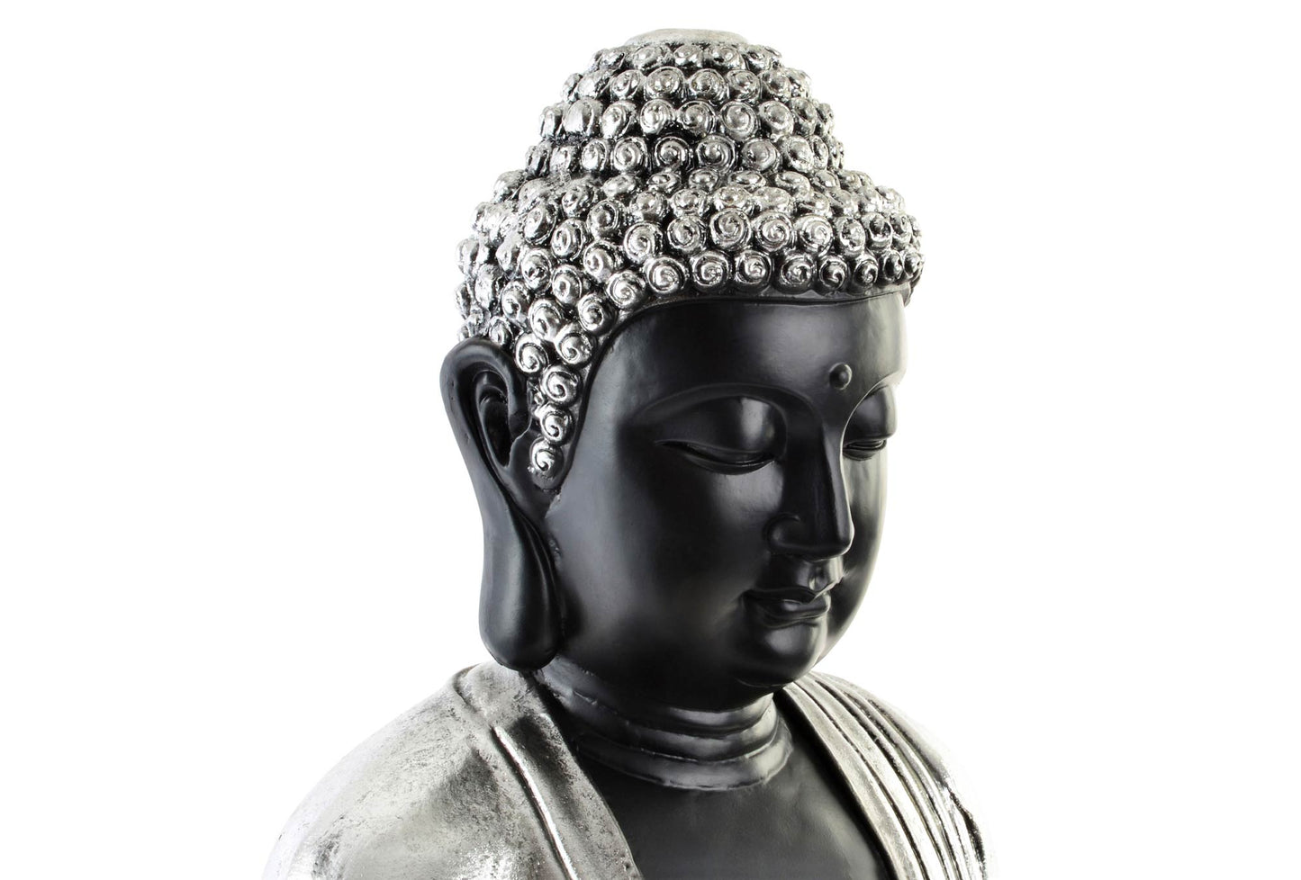 Figura resina 43*37*57cm buda plateado