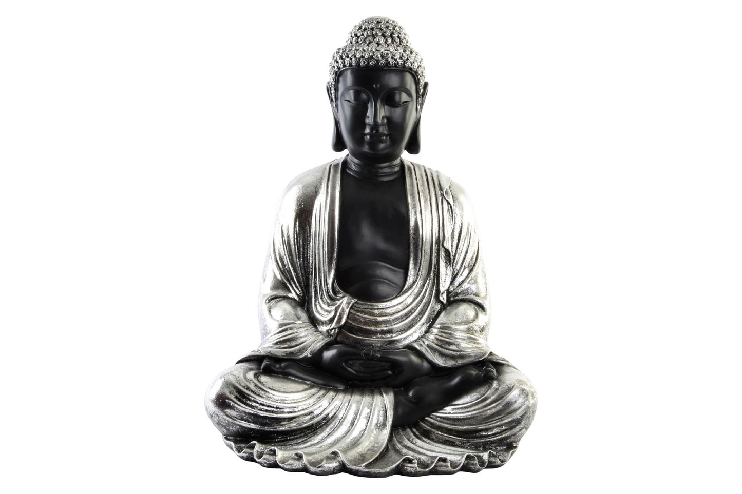 Figura resina 43*37*57cm buda plateado