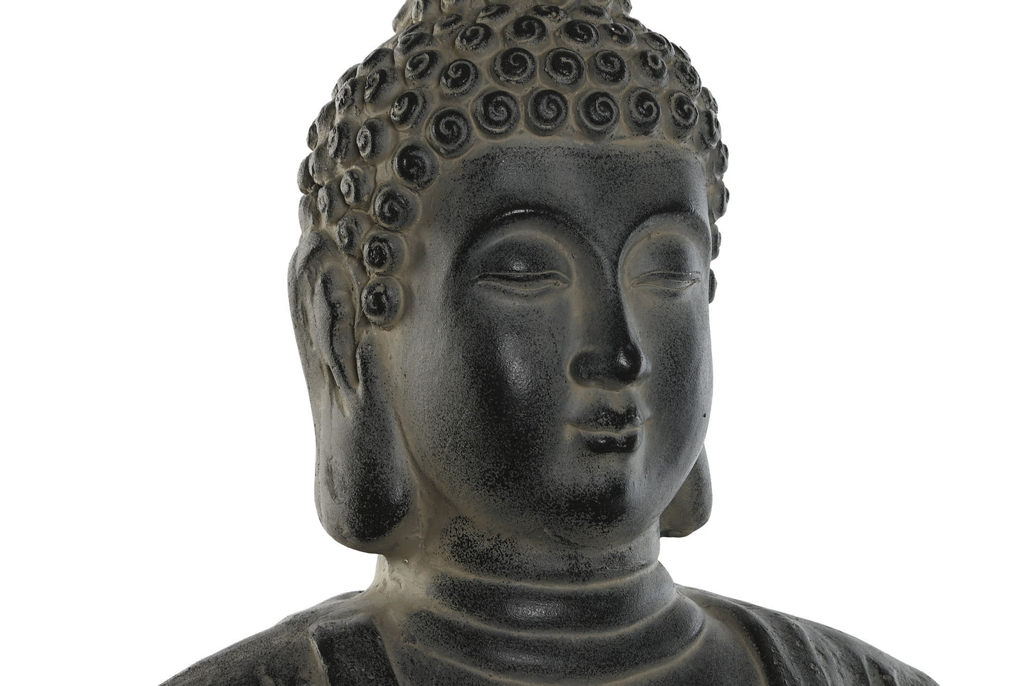 Figura fibra vidrio 50*30*69cm buda envejecido gris