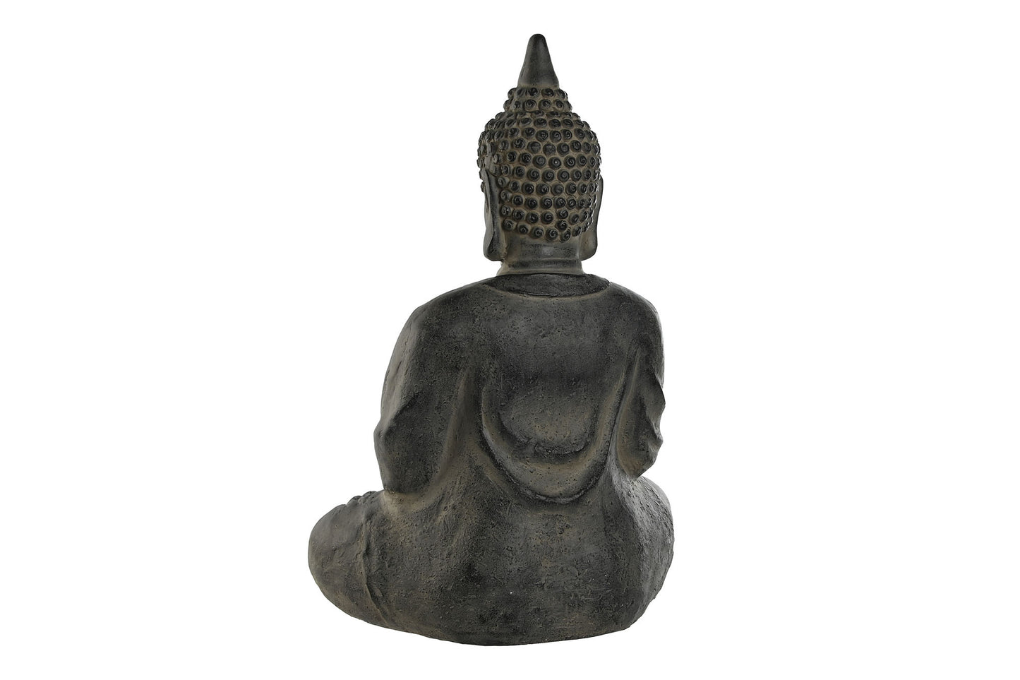 Figura fibra vidrio 50*30*69cm buda envejecido gris