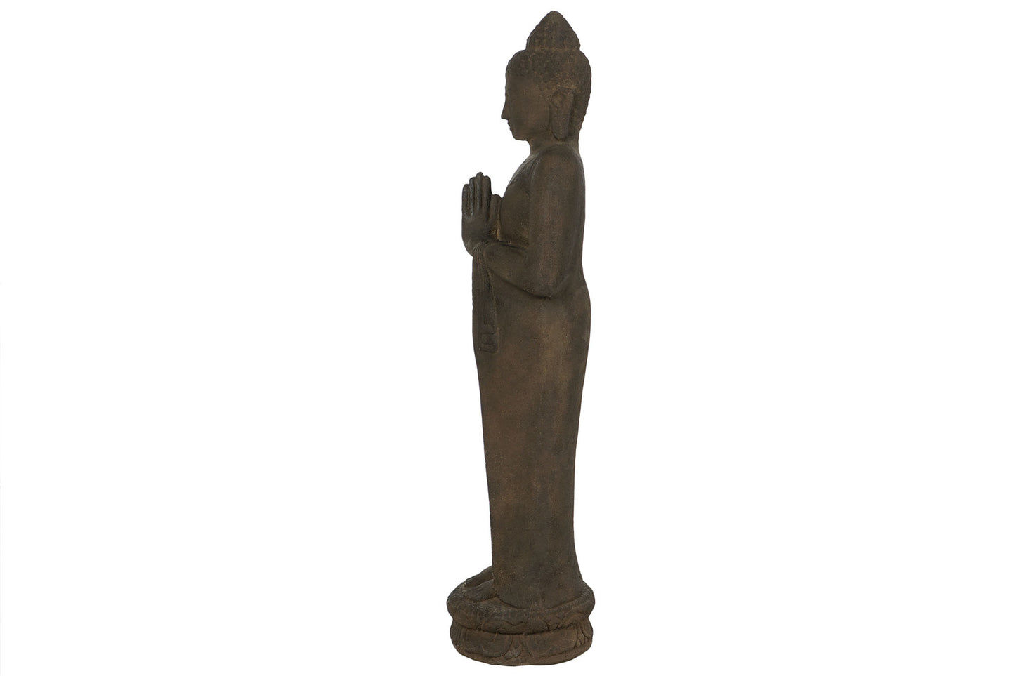 Figura cemento 36*30*120cm buda de pie acabado antik