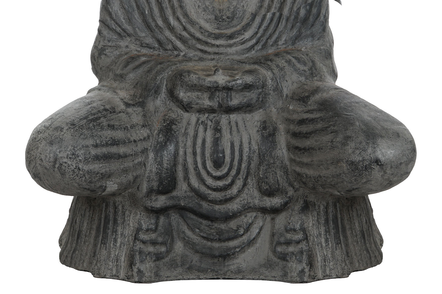 Figura terracota 67*50*95cm buda sentado gris patina