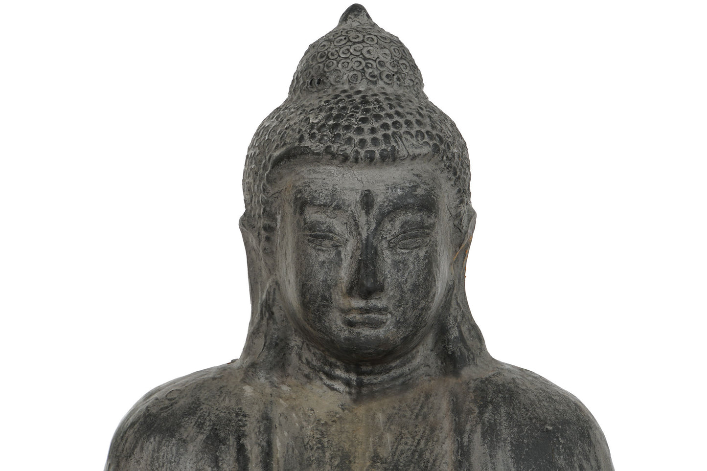 Figura terracota 67*50*95cm buda sentado gris patina