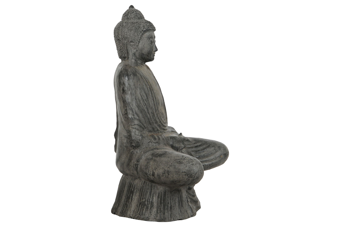 Figura terracota 67*50*95cm buda sentado gris patina