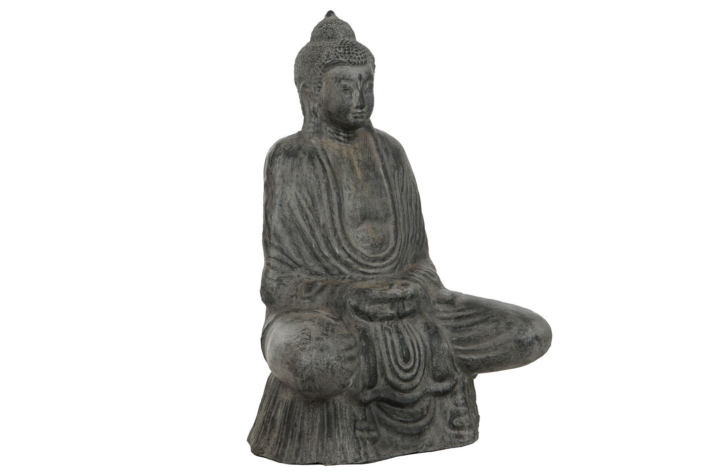 Figura terracota 67*50*95cm buda sentado gris patina