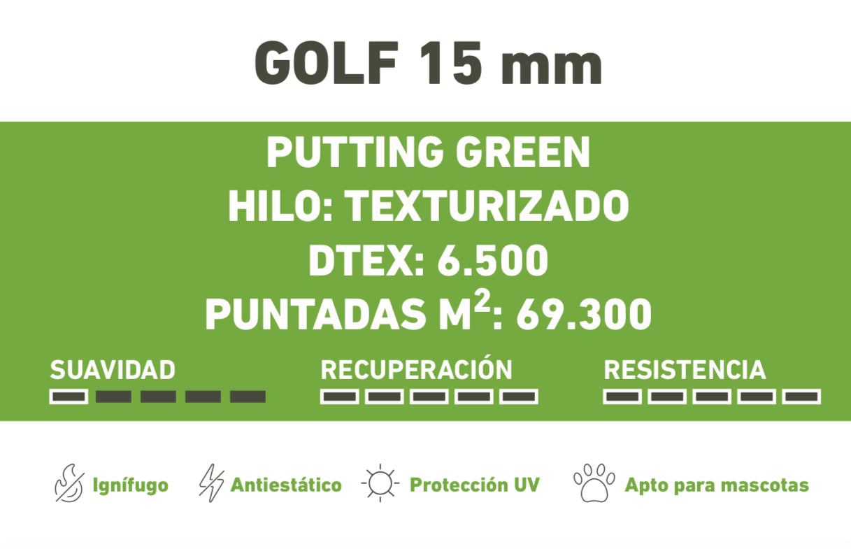 Cesped artificial mod. Golf 15mm