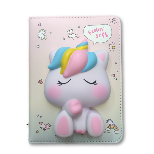 Quaderno squishy con unicorno