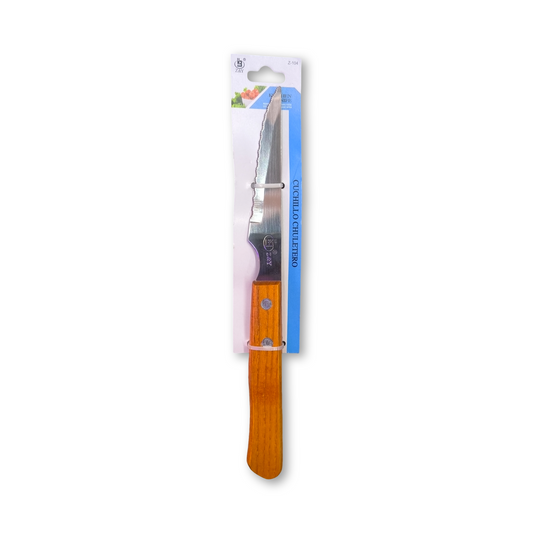 Cuchillo chuletero mango madera 21cm