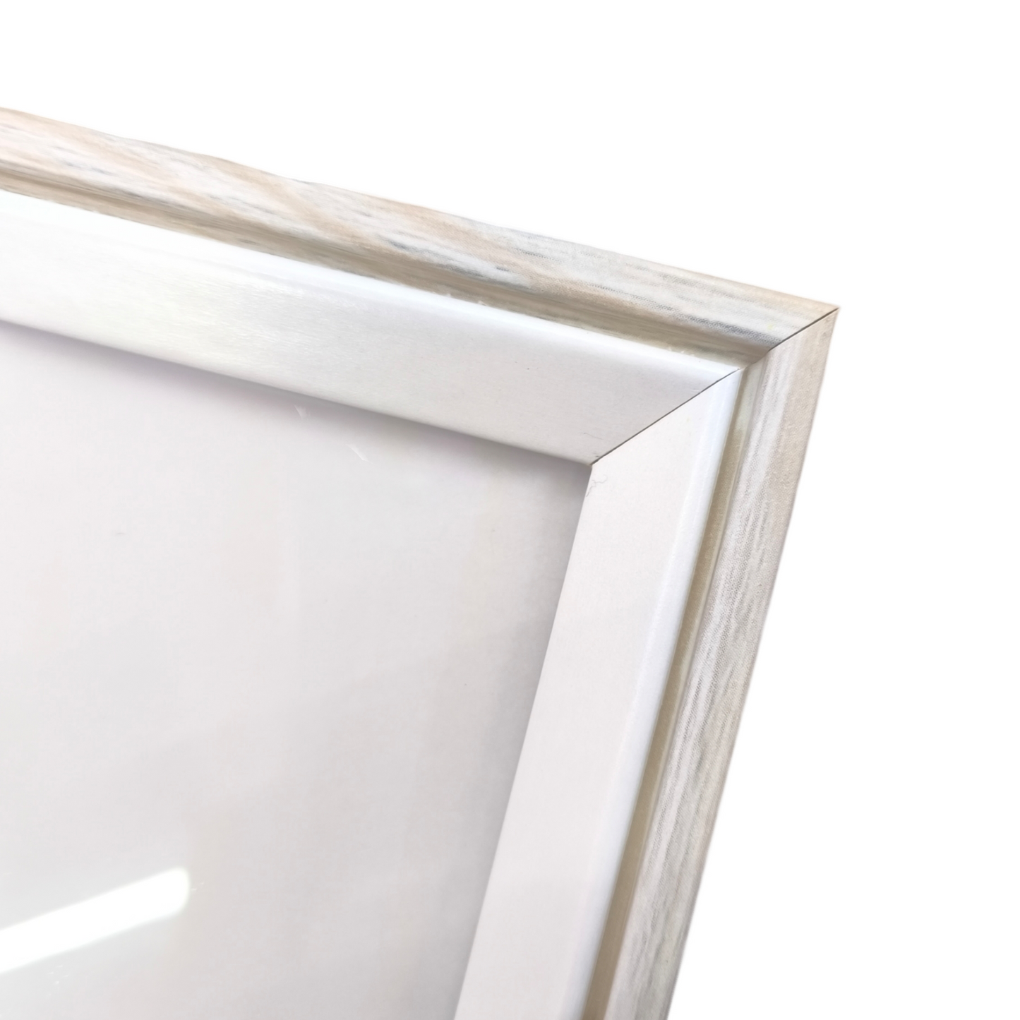 Marco madera MDF 10x15cm blanco/beige