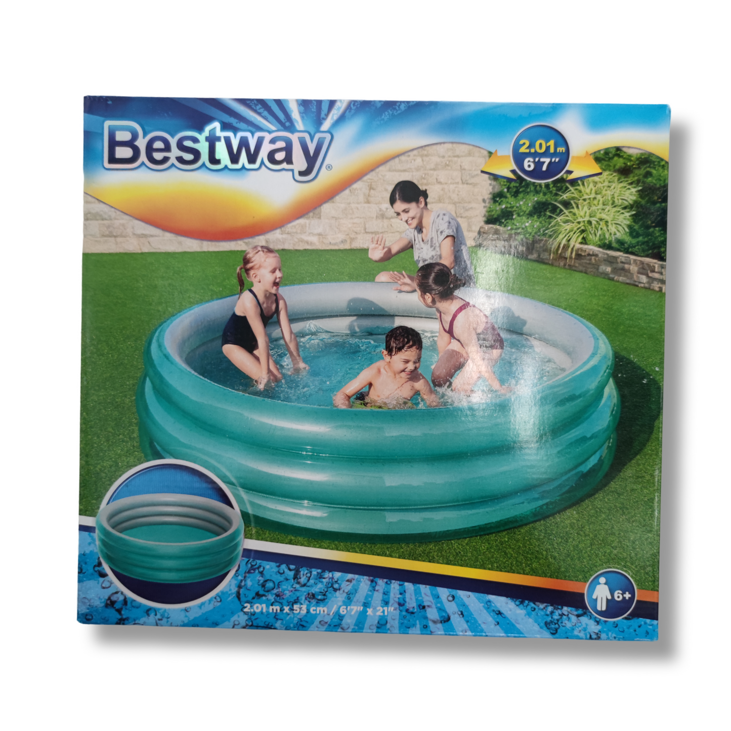 Piscina Big Metallic Redonda Azul 201x53 Cm Bestway