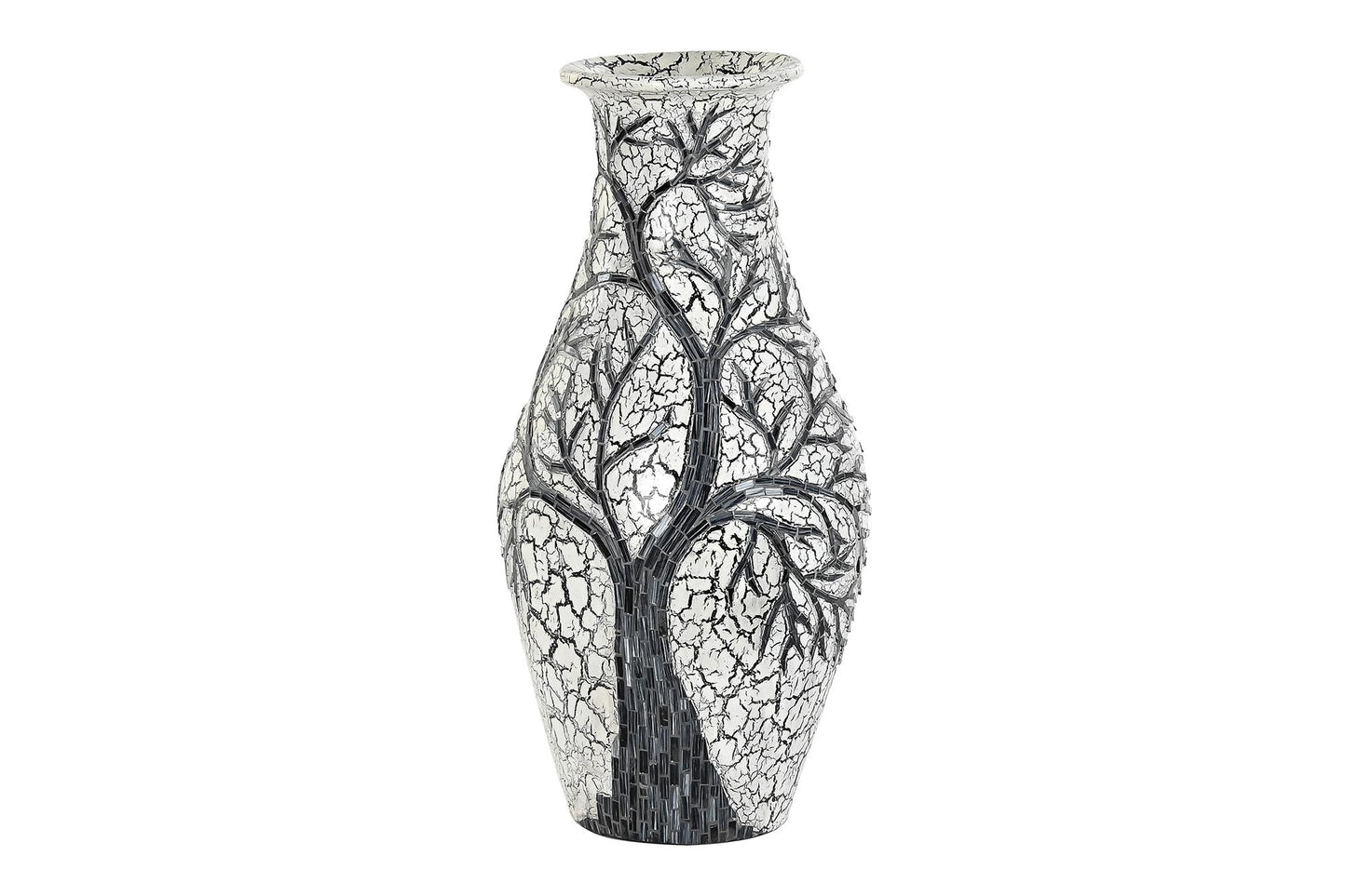 Jarron cristal terracota 29*29*60cm arbol blanco