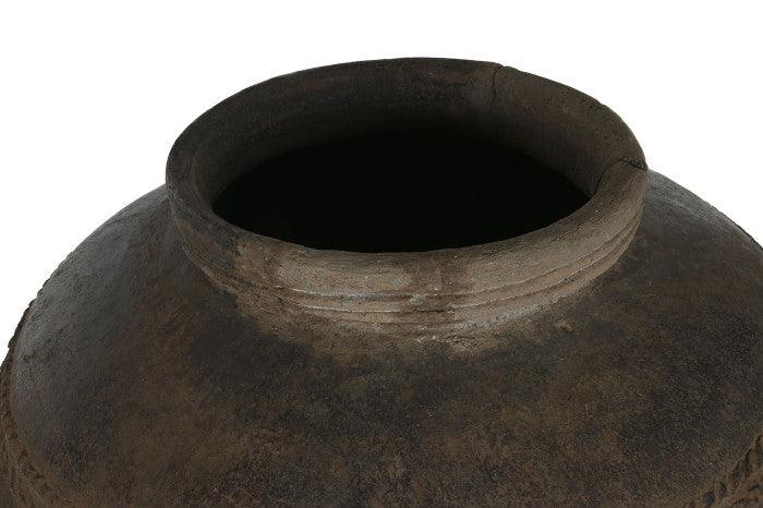 Ánfora Terracota 80x80x130 cm Marrón – Pieza Única Antigua