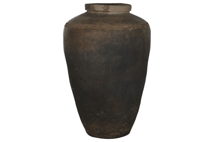 Ánfora Terracota 80x80x130 cm Marrón – Pieza Única Antigua