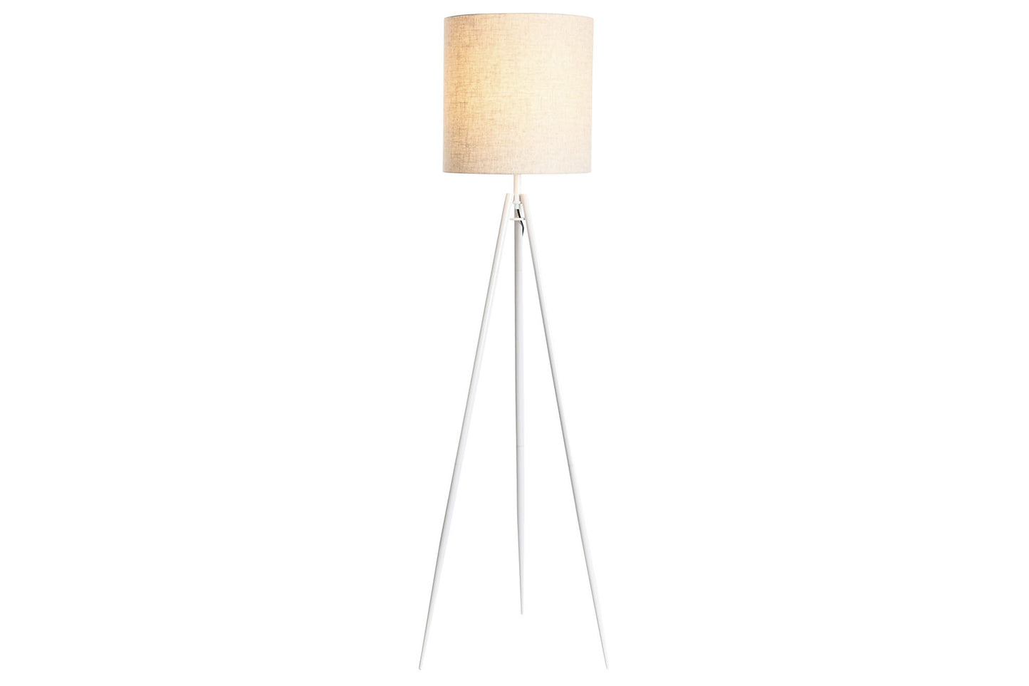 Lampara pie metal poliester 52*52*168cm blanco