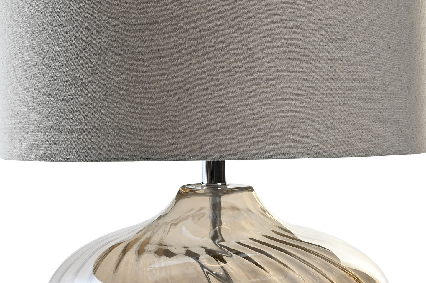 Lampara sobremesa cristal metal 43*43*57cm beige