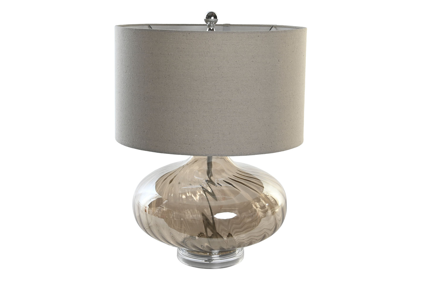 Lampara sobremesa cristal metal 43*43*57cm beige