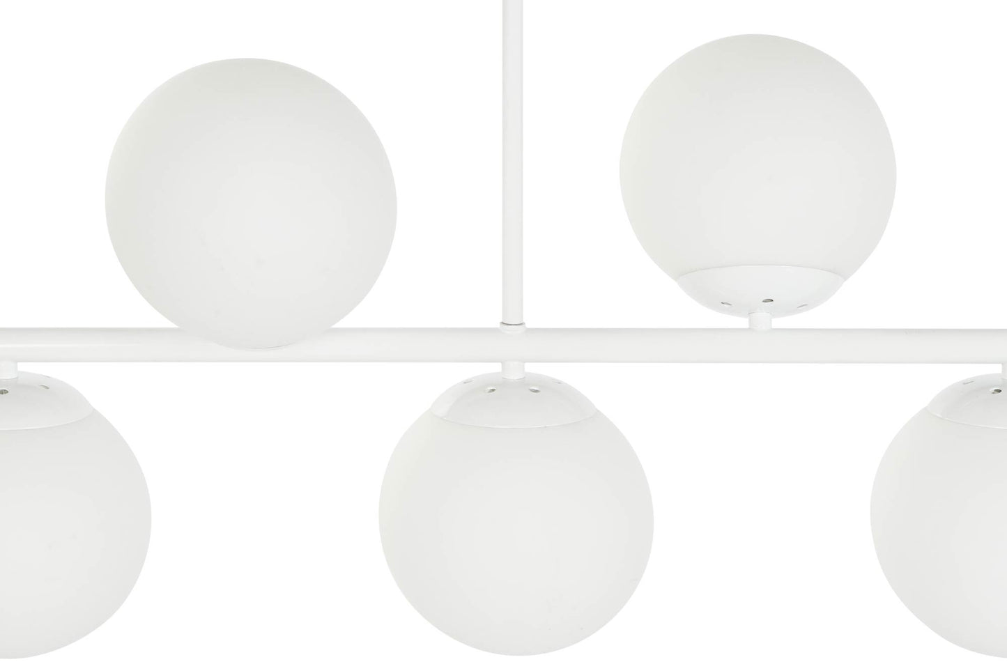 Lampara techo metal cristal 98*21*22cm bolas blanco