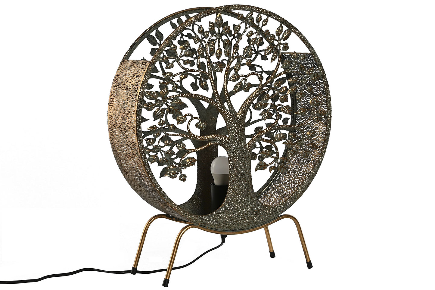 Lampara sobremesa metal 40*13*49cm arbol dorado