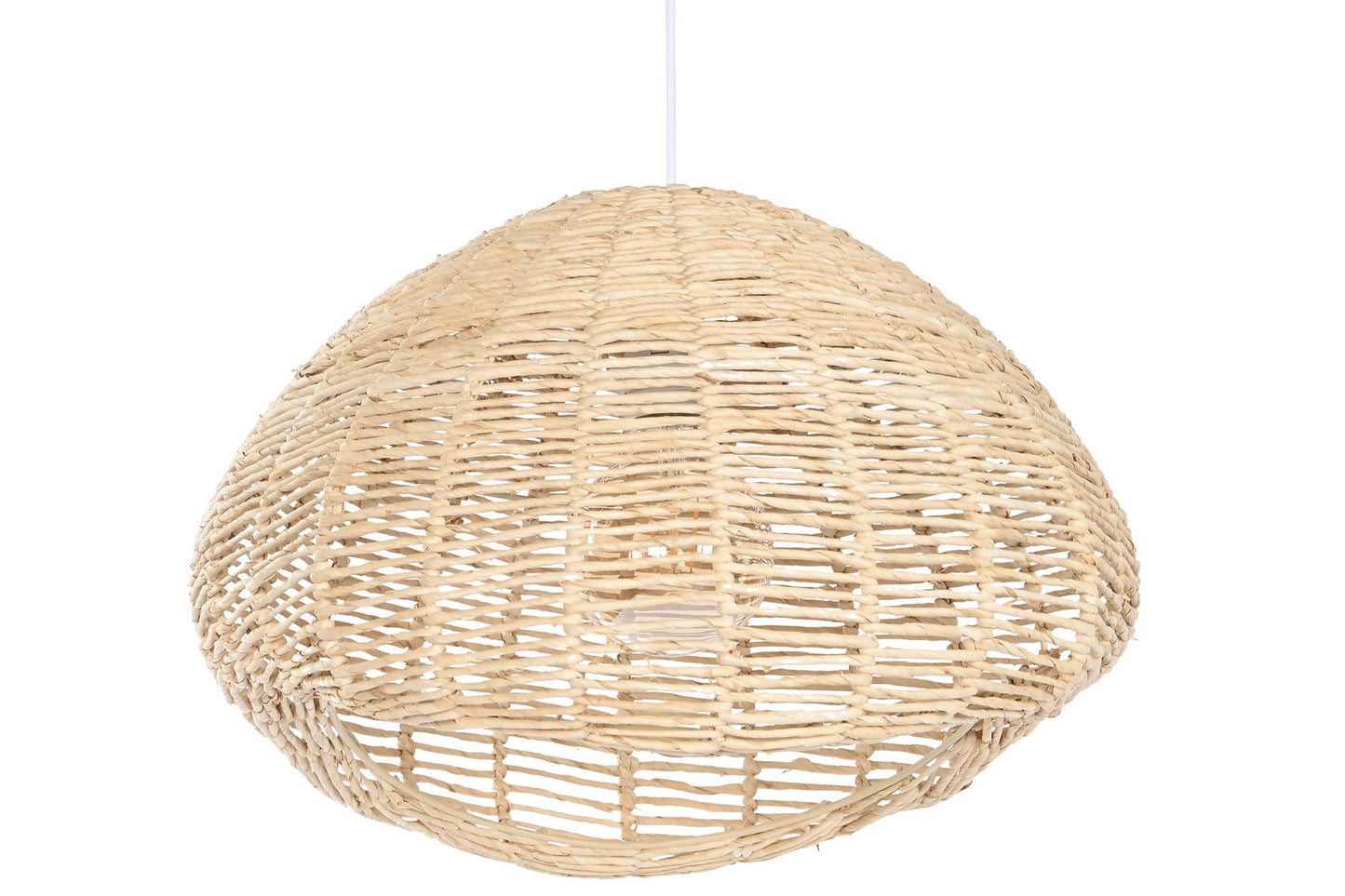 Lampara techo fibra metal 55*43*28cm natural