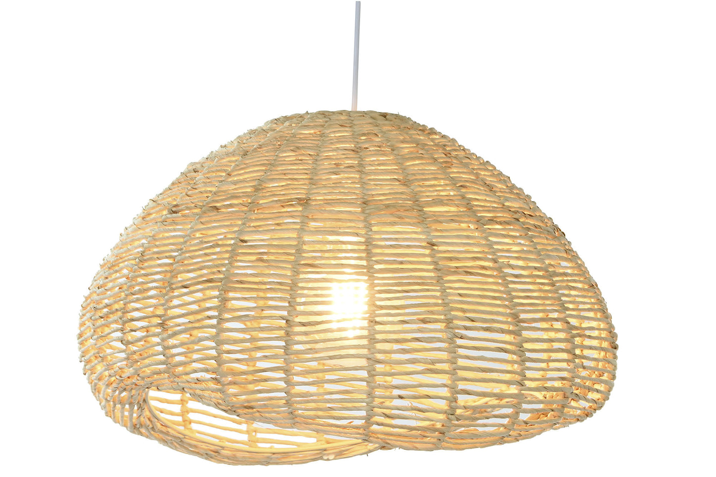 Lampara techo fibra metal 55*43*28cm natural