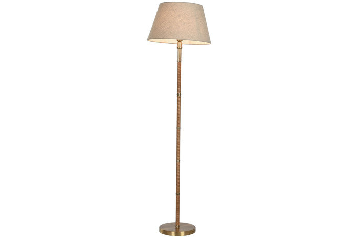 Lámpara de Pie Latón y Ratán 28x42x152 cm – Natural