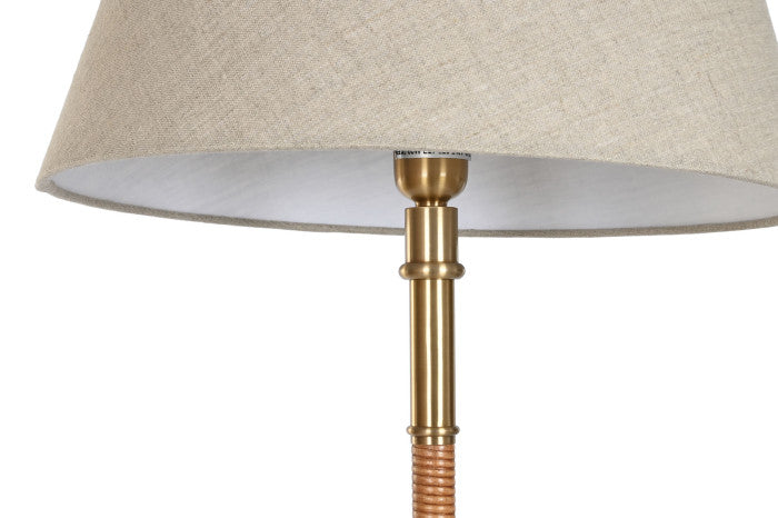 Lámpara de Pie Latón y Ratán 28x42x152 cm – Natural