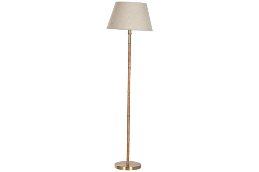 Lámpara de Pie Latón y Ratán 28x42x152 cm – Natural