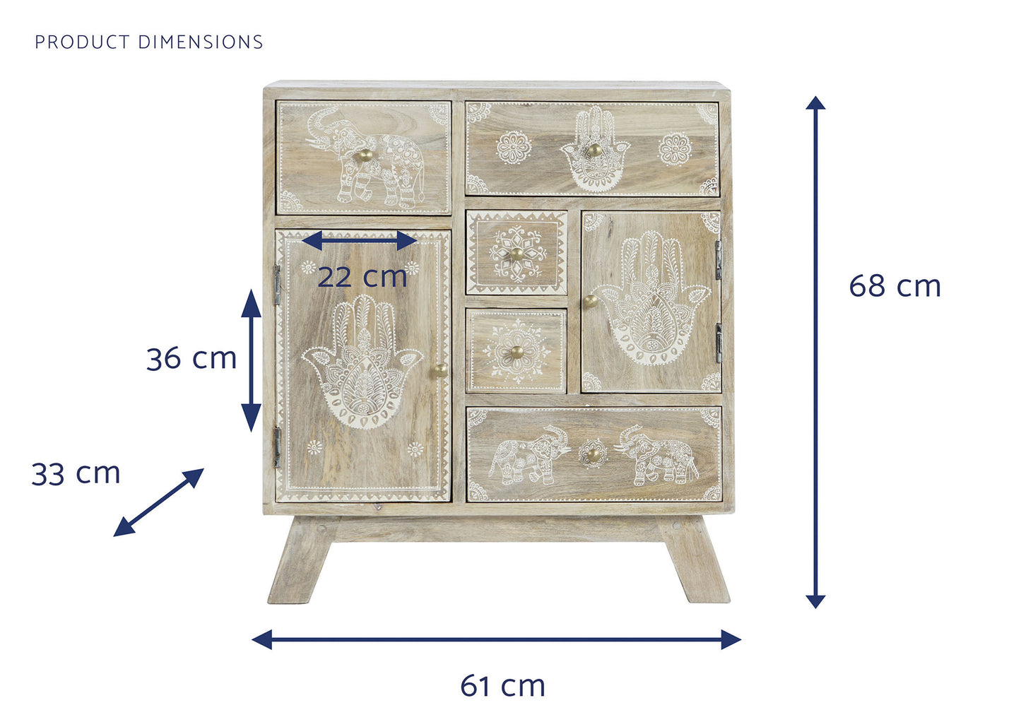 Cajonera mango 61*33.5*68.5cm natural