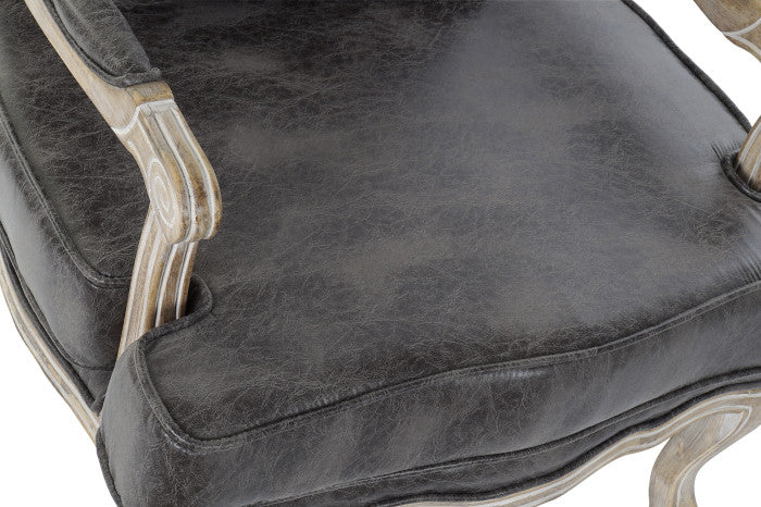 Sillón PU Rubberwood Desgastado Marrón 70x66x94 cm