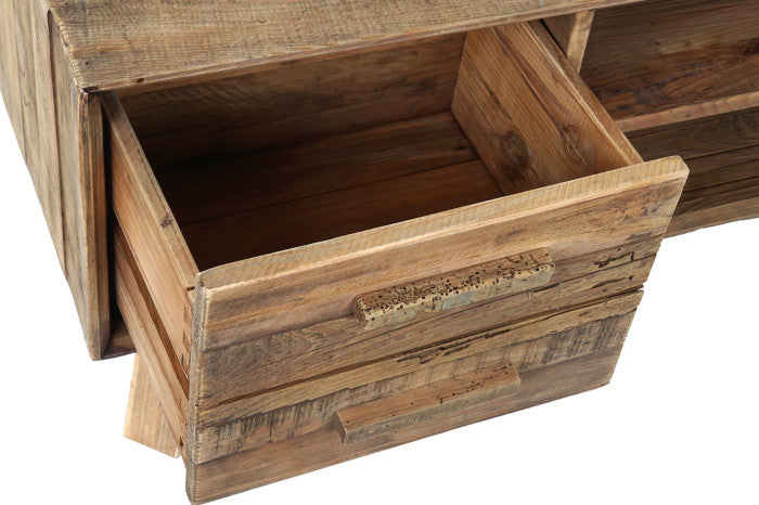 Mueble TV de Madera Reciclada y Pino 130 × 40 × 48 cm