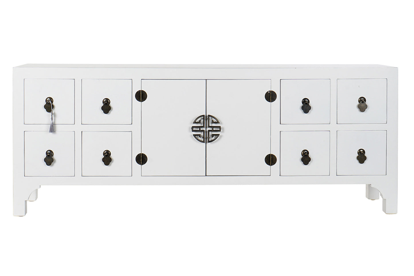 Mueble TV abeto mdf 130*24*51cm oriental blanco