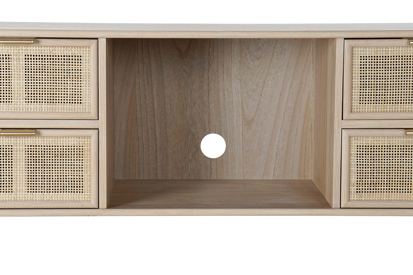 Mueble TV paulownia mdf 120*42*60cm rejilla natural