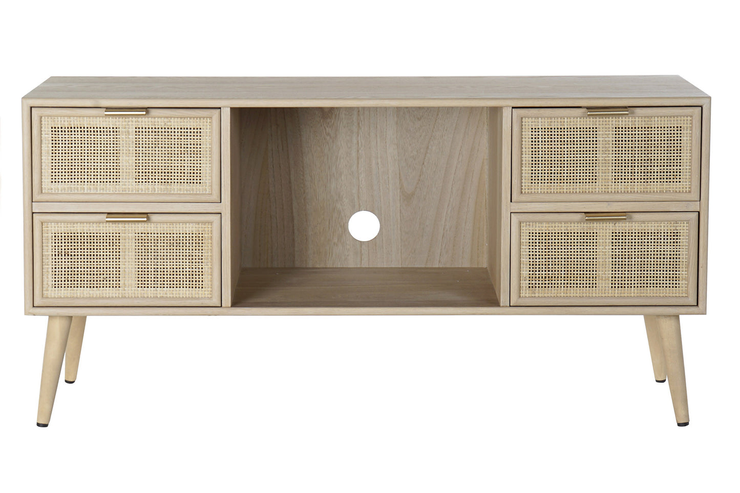 Mueble TV paulownia mdf 120*42*60cm rejilla natural