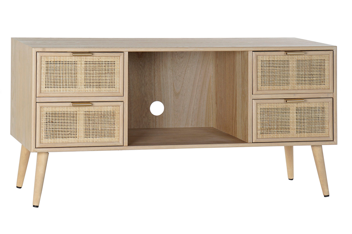 Mueble TV paulownia mdf 120*42*60cm rejilla natural