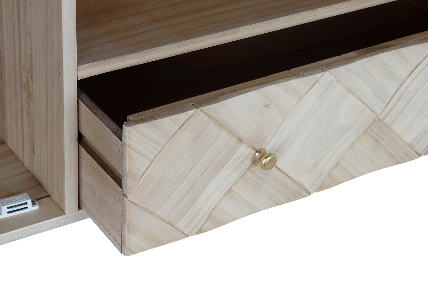 Mueble TV paulownia pino 118x40x65cm natural