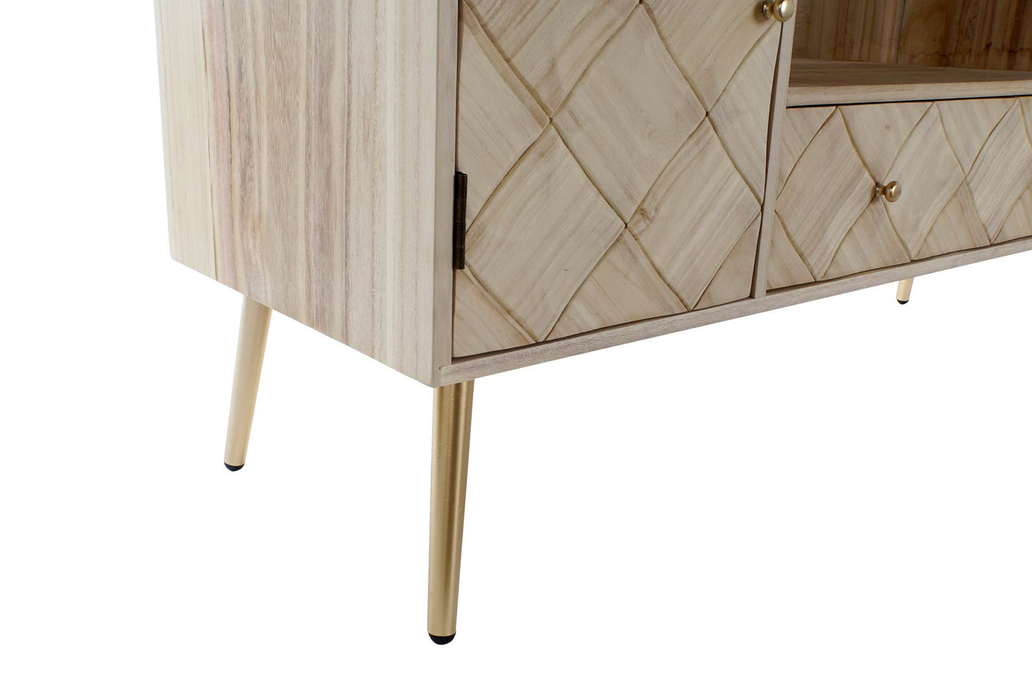 Mueble TV paulownia pino 118x40x65cm natural