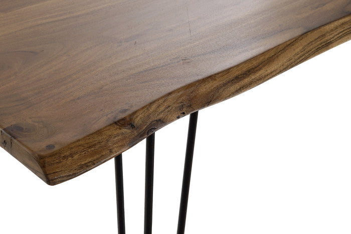 Mesa comedor acacia metal 180x91x76 marrón