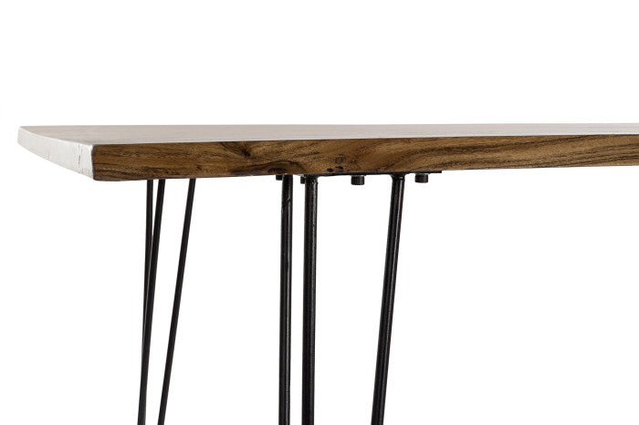 Mesa comedor acacia metal 180x91x76 marrón