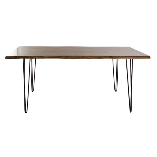 Mesa comedor acacia metal 180x91x76 marrón