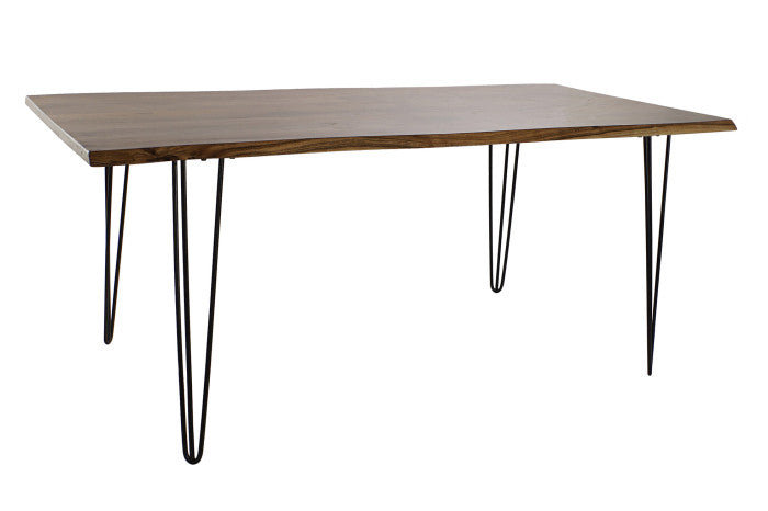 Mesa comedor acacia metal 180x91x76 marrón